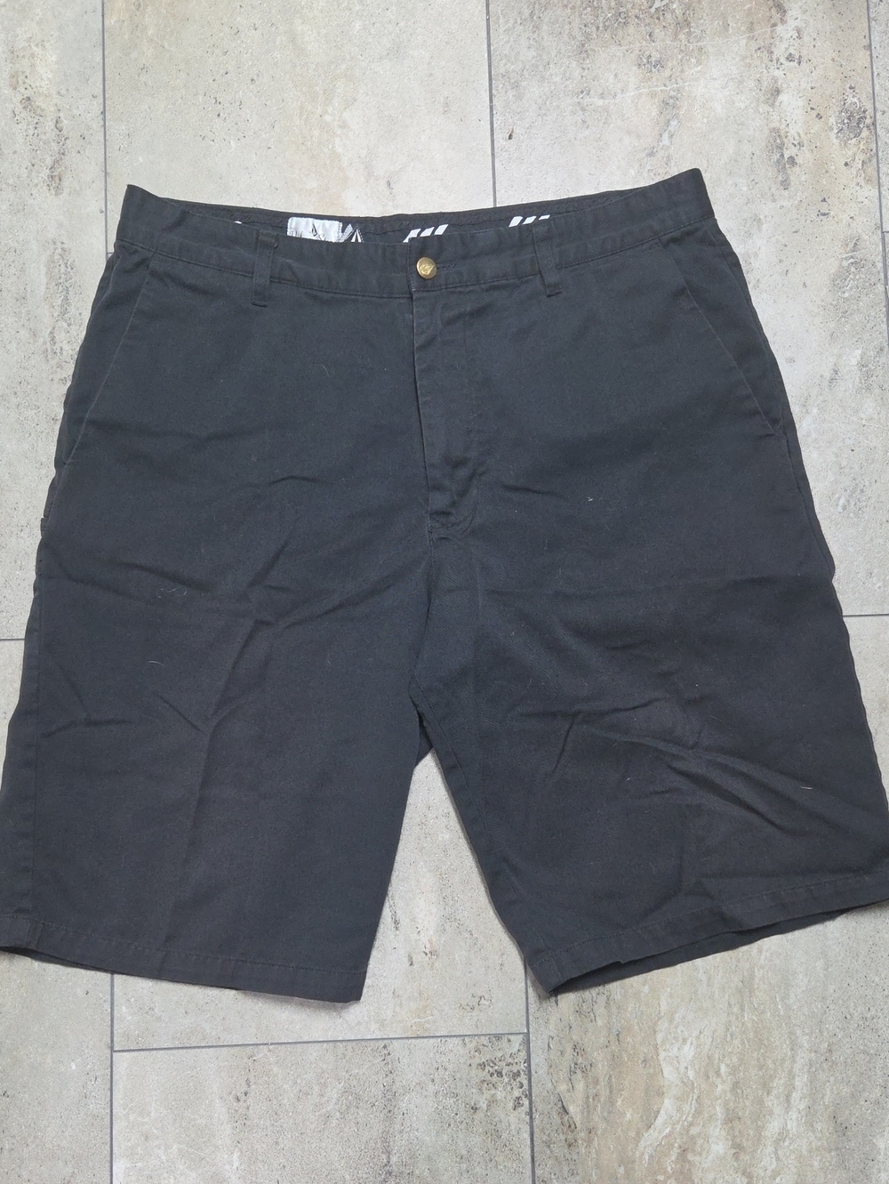 Volcom Black Flat-Front Men's Shorts
